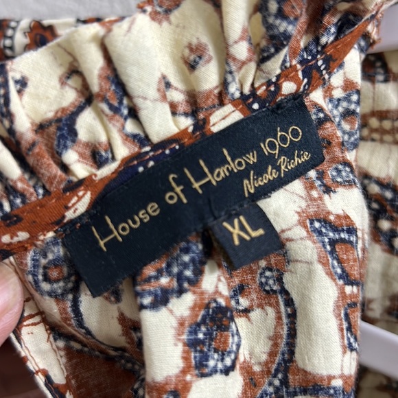 House of Harlow 1960 by Nicole Richie Tiered Batik Ruffle Sleeve Dress sz XL - Picture 7 of 8